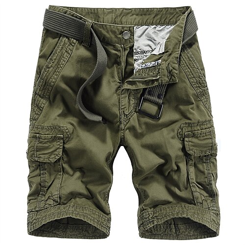 

Men's Cargo Shorts Hiking Shorts Military Summer Outdoor Loose 10"" Ripstop Multi-Pockets Breathable Sweat wicking Shorts Bottoms Knee Length Dark Grey Black Cotton Work Camping / Hiking Hunting 29 30