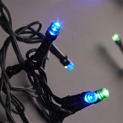  10m 100 leds 12v laagspanning lichtslingers high power led 1 x 12v 2a adapter warm wit wit blauw waterdicht decoratief buiten waterdicht tuinverlichting tuindecoratie lamp 1 set