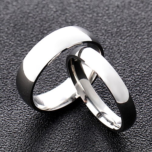 

Band Ring Ring For Couple's Wedding Casual Masquerade Titanium Steel Classic Style Friendship Silver