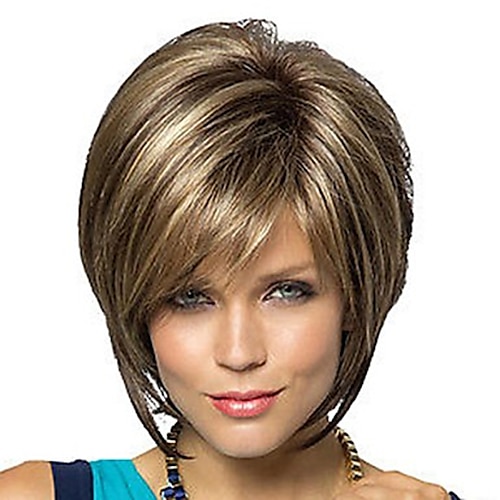

Synthetic Wig Straight Bob Pixie Cut Middle Part Wig Short Brown Golden Brown / Ash Blonde Synthetic Hair 10 inch Women's Women Synthetic Best Quality Brown Mixed Color hairjoy