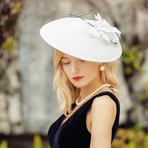 

elegante fjær lolita tilbehør med ruching 1 stk bryllup / fest / kveld hodeplagg
