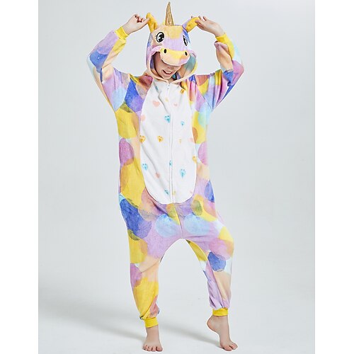 

Adults' Kigurumi Pajamas Unicorn Flying Horse Printing Onesie Pajamas Flannel Fabric Cosplay For Men and Women Christmas Animal Sleepwear Cartoon Festival / Holiday Costumes / Leotard / Onesie