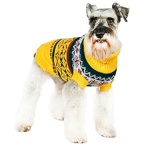 

Cat Dog Sweater Puppy Clothes Geometric Casual / Daily Winter Dog Clothes Puppy Clothes Dog Outfits Yellow Pink Green Costume for Girl and Boy Dog Acrylic Fibers XS S M L XL XXL
