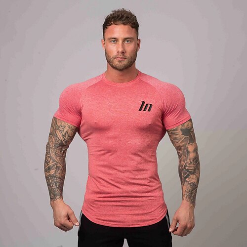 

Homens Camisetas Compressão Camiseta de Corrida Manga Curta Camada de base Roupa Esportiva Respirável Macio Macacão Para Academia Ginástica Treino de Ginástica Espetáculo Roupa de esporte Roupas