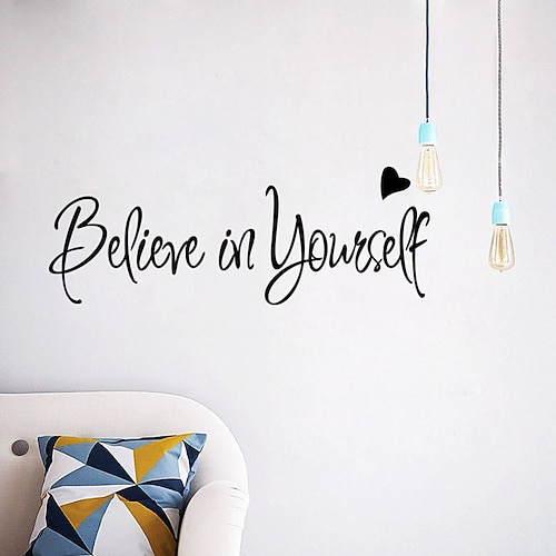 

Believe Words Quotes Wall Stickers Decorative Wall Stickers PVC Home Decoration Wall Decal Wall Decoration 1pc 56X20cm
