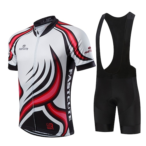 

21Grams Men's Cycling Jersey with Bib Shorts Short Sleeve Mountain Bike MTB Road Bike Cycling Black Green Purple Fashion Plus Size Bike Bib Shorts Jersey Bib Tights 3D Pad Breathable Quick Dry Back