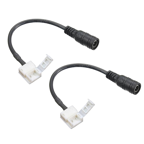 

2PCS DC5-28V 2.1A LED Strip Light Connector Power Connector DC Female Plug to 2PIN 8-10MM 5050 2835 Waterproof Single Color Quick Splitter