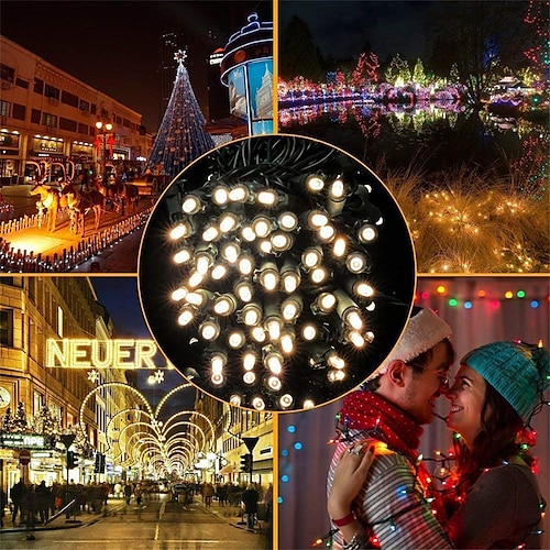  10m 100 leds 12v laagspanning lichtslingers high power led 1 x 12v 2a adapter warm wit wit blauw waterdicht decoratief buiten waterdicht tuinverlichting tuindecoratie lamp 1 set