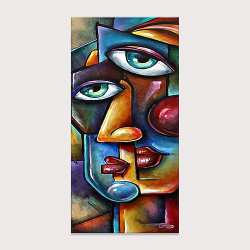 

Large Size Oil Painting 100% Handmade Hand Painted Wall Art On Canvas Human Face Abstract Portrait Picasso Style Home Decoration Decor Rolled Canvas No Frame Unstretched