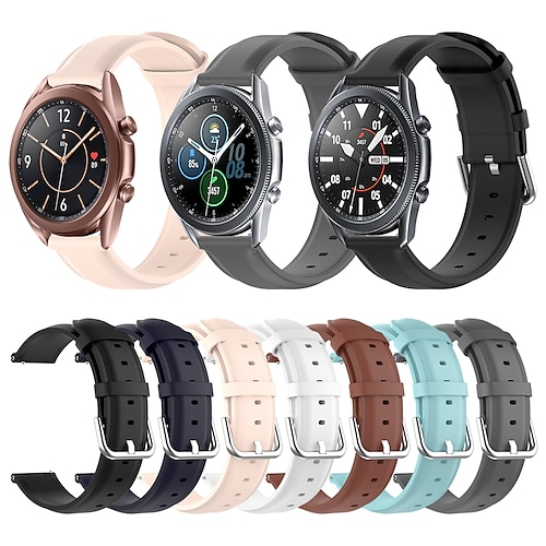 

Soft Leather Watch Band for Samsung Galaxy Watch 3 45mm 41mm / Galaxy Active 2 40mm 44mm / Galaxy Watch 46mm 42mm / Gear S3 Classic Frontier / Gear Sport / Gear S2 Classic Bracelet Wrist Strap