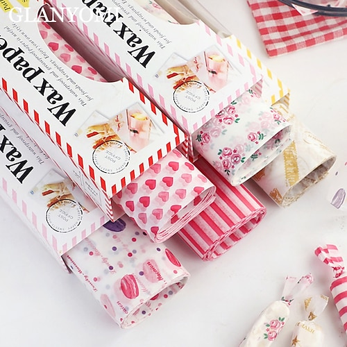 

50Pcs Disposable Paper Sandwich Hamburger Wrapper Paper Baking Packaging Paper