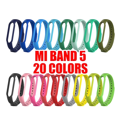 

20 Colors Bracelet for Xiaomi Mi Band 5 Sport Strap watch Silicone wrist strap For xiaomi mi band 5 accessories Miband 5 Bracele