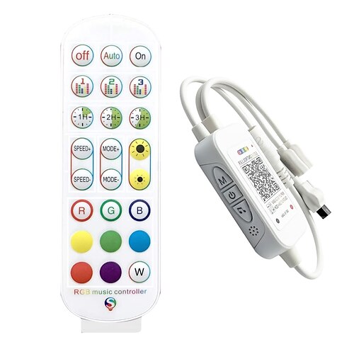 

New Bluetooth App Control and Music Synchronization Plus Timing Function Three Key Shortcut Key with IR 24 Key Controller RGB Intelligent Controller DC5-24v