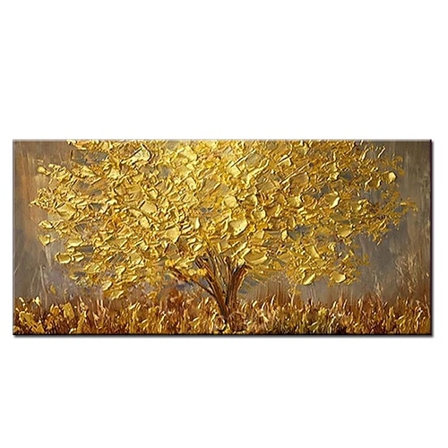 

100% Hand painted Large Modern Canvas Art Oil Painting Golden Tree Paintings For Home Living Room Hotel Decor Wall Art Picture Rolled Without Frame
