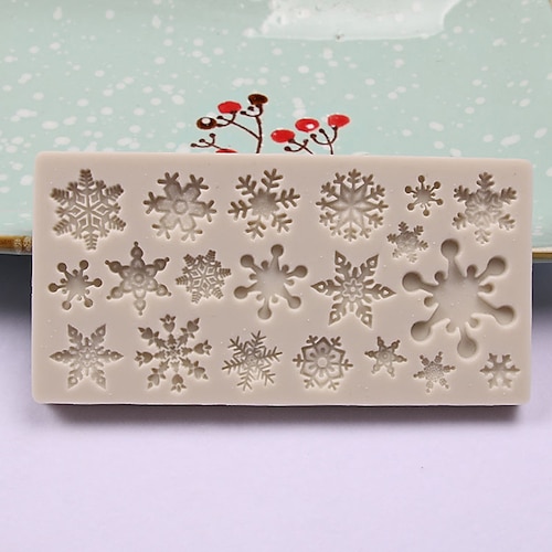 

3D Christmas Mold Decorations Snowflake Lace Chocolate Party Diy Fondant Baking Cooking Cake Decorating Tools Silicone Mold