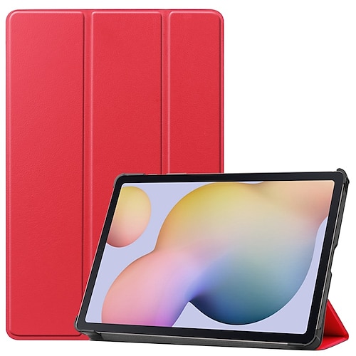 

Tablet Case Cover For Samsung Galaxy Tab S7 Plus FE A8 A7 Lite S6 Lite A 8.0"" Trifold Stand with Stand Ultra-thin Solid Colored PU Leather
