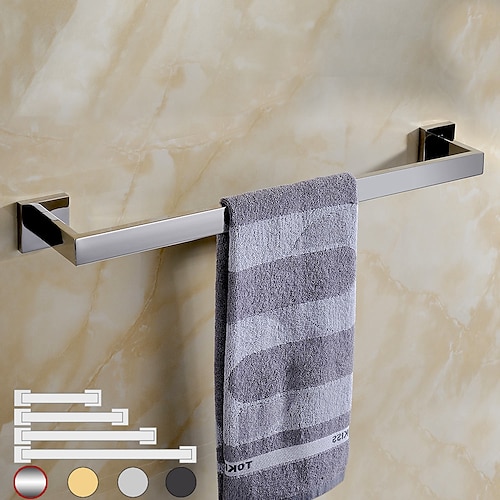 

Towel Bar Stainless Steel Bathroom Shelf Electroplated New Design Bathroom Single Rod Wall Mounted 1PC Chrome and Painted Finish