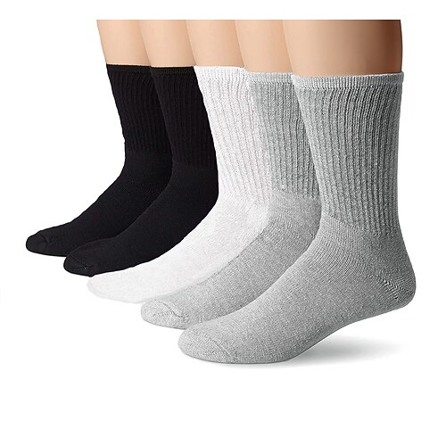 5 Paia Calzini Uomo In Cotone Traspiranti - Al Polpaccio, Leggeri, Taglie L/XL/XXL (Grigio)