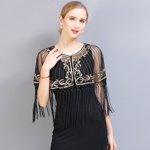 

The Great Gatsby Vintage 1920s Party Costume Masquerade Women's Sequins Tassel Fringe Costume Vintage Cosplay Party Homecoming Prom Shawl Halloween