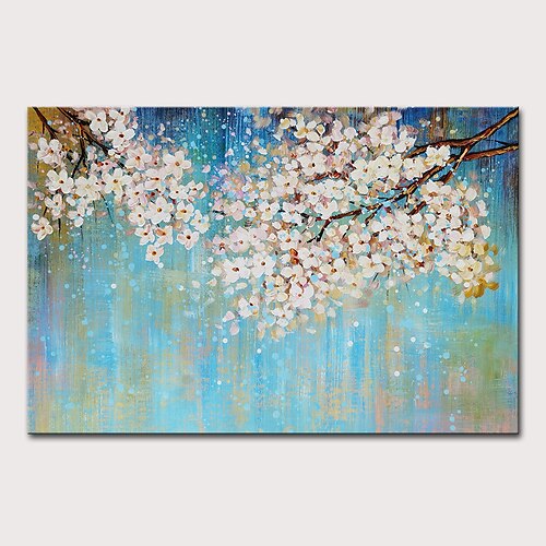 

Oil Painting Hand Painted Horizontal Floral / Botanical Abstract Landscape Modern Rolled Canvas (No Frame)