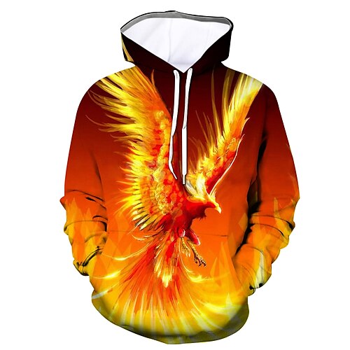 

Men's Hoodie Graphic Hooded Daily Going out Basic Casual Hoodies Sweatshirts Orange 3D Print Casual Long Sleeve Daily Pullover