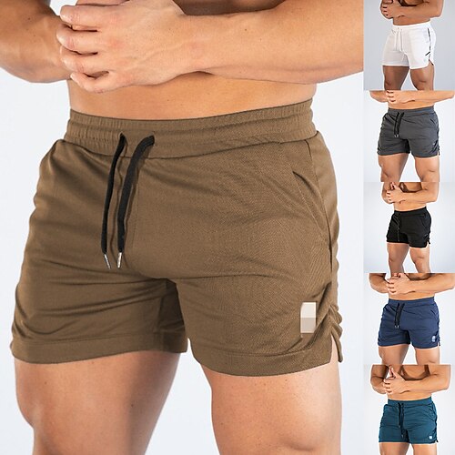 

Men's Running Shorts 80s Style Marathon One-third Shorts Athletic Shorts Bottoms Split Drawstring Summer Fitness Gym Workout Running Jogging