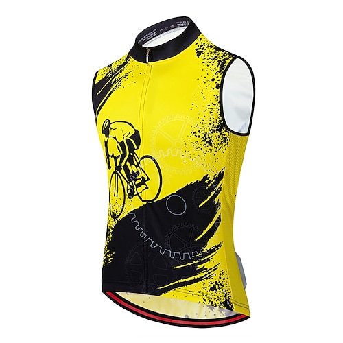 

21Grams Men's Cycling Jersey Cycling Vest Sleeveless Mountain Bike MTB Road Bike Cycling Green Orange Blue Bike Vest / Gilet Jersey Breathable Anatomic Design Quick Dry Moisture Wicking Reflective