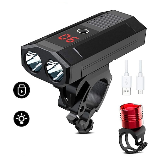 

Dual LED Bike Light Front Bike Light Bicycle Cycling Waterproof 360° Rotation Multiple Modes Super Bright USB 1200 lm USB 18650 lithium battery White Camping / Hiking / Caving Cycling / Bike