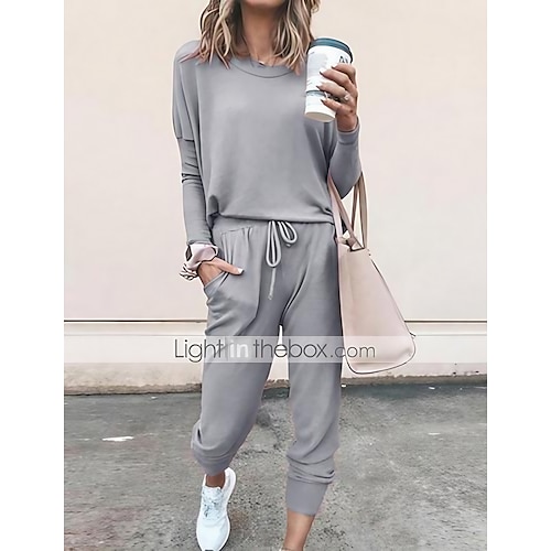 

Per donna maglietta Tuta da ginnastica Completi di pantaloni Grigio chiaro Grigio scuro Liscio S M L XL XXL