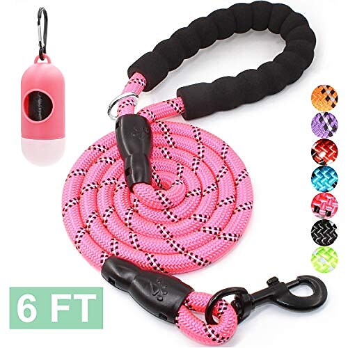 

Strong Dog Leash With Comfortable Padded Handle And Highly Reflective Threads Dog Leashes For Small Medium And Large Dogs