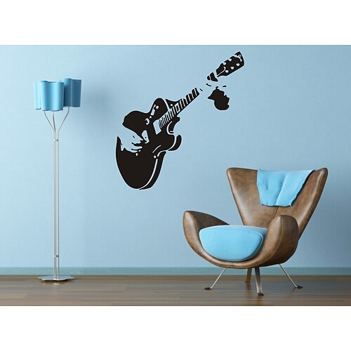 

Guitar Wall Stickers Decorative Wall Stickers, PVC Home Decoration Wall Decal Wall Decoration / Removable 45X30CM