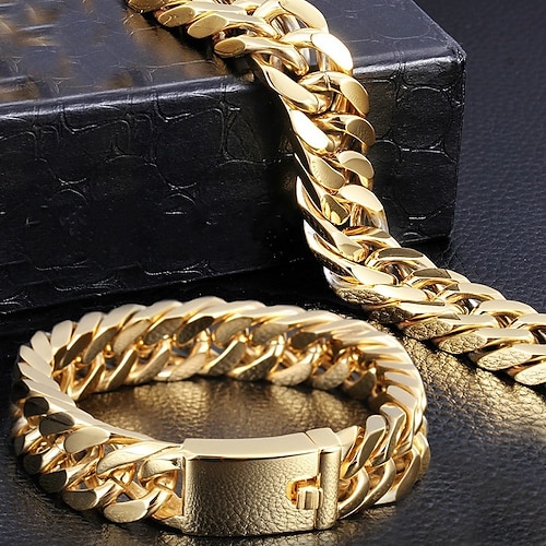 

Thick Chain Fashion Baroque Steel Bracelet Jewelry Gold For Anniversary Party Evening