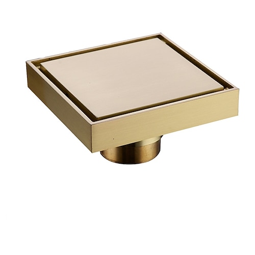 Brushed Gold 4-inch brass Shower Floor Drain with Removable