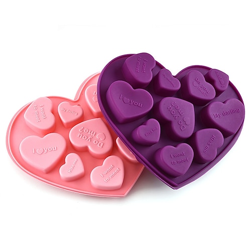 

Love Heart Shape Silicone Molds For Diy Candy Chocolate Mould Fondant Cake Decorating Tools Kitchen Bakeware