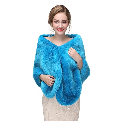 

Sleeveless Shawls Faux Fur Wedding / Party / Evening Women's Wrap With Solid