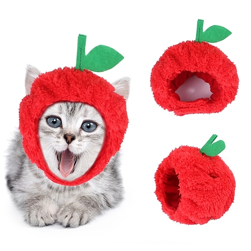 

Dog Cat Ornaments Hats, Caps & Bandanas Hair Accessories Cartoon Cosplay Headwarmers Winter Dog Clothes Puppy Clothes Dog Outfits Red Costume for Girl and Boy Dog Plush One-Size