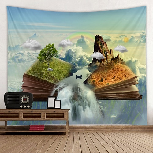 

Unreal Aerial Landscape Digital Printed Tapestry Decor Wall Art Tablecloths Bedspread Picnic Blanket Beach Throw Tapestries Colorful Bedroom Hall Dorm Living Room Hanging