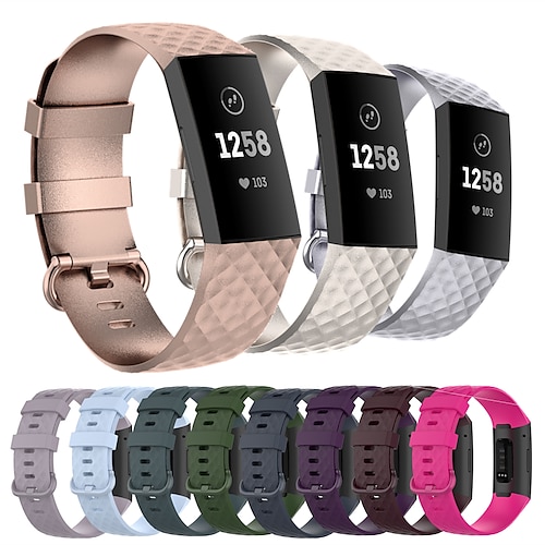

Smart Watch Band for Fitbit Charge 4/3/3SE Silicone Smartwatch Strap Soft Breathable Sport Band Classic Buckle Replacement Wristband