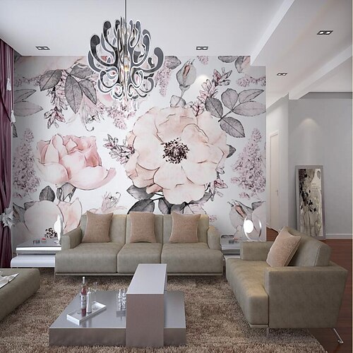 

Mural Wallpaper Wall Sticker Covering Print Peel and Stick Removable Floral Flower Canvas Home Décor