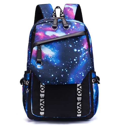 

Unisex Backpack School Bag 3D Print Functional Backpack Canvas 3D Print Multi Color Large Capacity Waterproof Zipper Daily Blue White Black Dark Blue Red