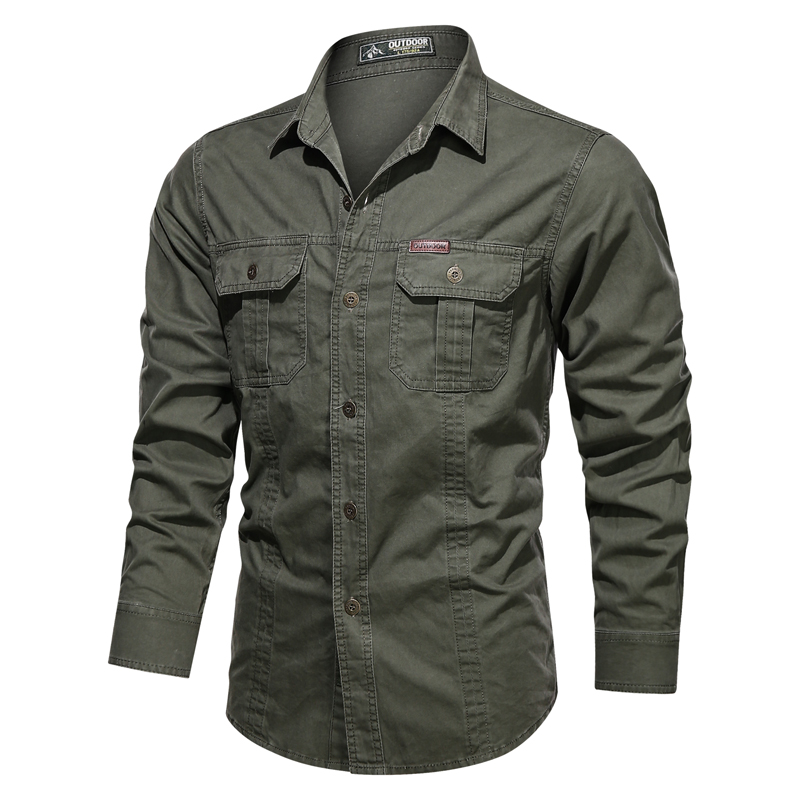 

Men's Shirt Solid Colored Collar Button Down Collar Daily Long Sleeve Tops Basic Black Army Green Khaki