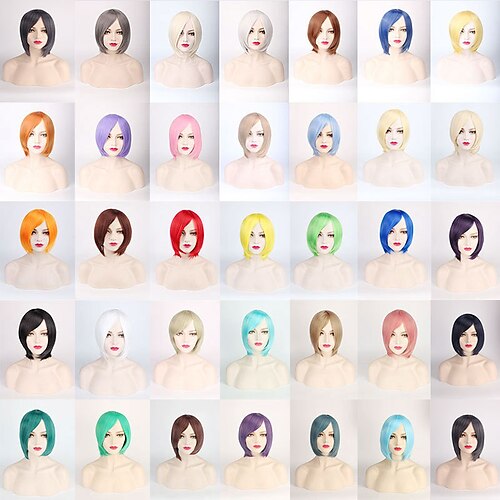 

Cosplay Costume Wig Cosplay Wig Straight Bob Wig Black / Blonde Short A1 A2 A3 A4 A5 Synthetic Hair 10 inch Men's Anime Cosplay Creative Blue Black / Blonde