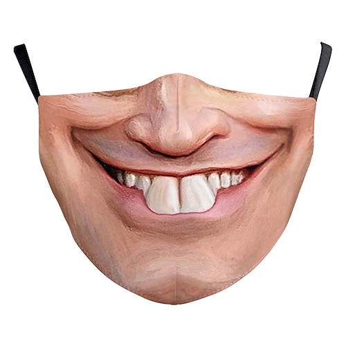 

Men's Face cover Polyester Basic Funny Party Print 3D 1pc / pack Mask Dustproof / Fall / Winter / Spring / Summer