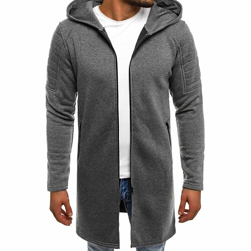 

Men's Hoodie Black Army Green Gray Hooded Solid Color Casual Clothing Apparel Hoodies Sweatshirts