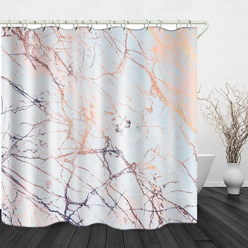 

Abstract Pattern Digital Print Waterproof Shower Curtain for Bathroom Decor Polyester Bathtub Curtains with Hooks 1PC 70 Inch