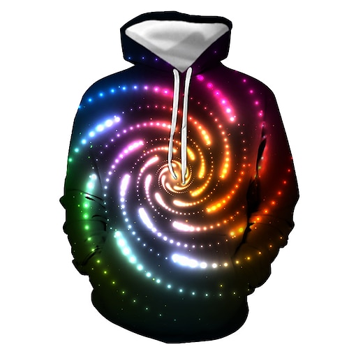 

Men's Hoodie Pullover Hoodie Sweatshirt Rainbow Hooded Graphic Daily Going out 3D Print Basic Casual Clothing Apparel Hoodies Sweatshirts Long Sleeve