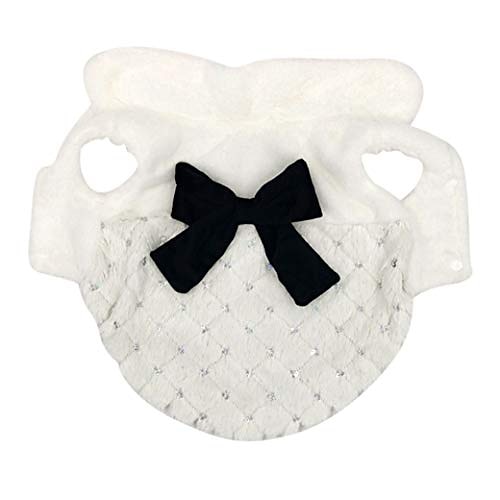 

winter warm pet clothes luxury faux fur dog coat fleece cat overcoat small dogs bow-knot jacket