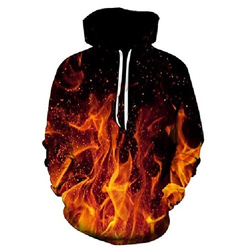 

3d fire flame hoodie red smoke graphic printed pullover hoodies fashion street style hip hop hooded sweatshirt for men women xxl