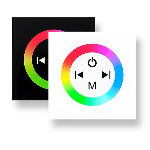 

1PC Wall-Mounted Touch Panel RGB Dimmer DC12-24V Full Color Controller for LED Strip Lighting