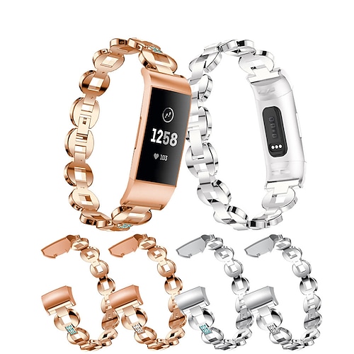 

Watch Bands for Fitbit Charge 4 sport watch Band Stainless Steel Metal Wrist Strap Women Jewelry Bracelet for Charge 3 bands